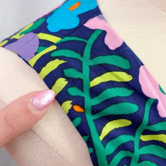 Vintage sleeveless navy floral maxi dress with bold pattern - fits like s/m - Picture 6 of 6